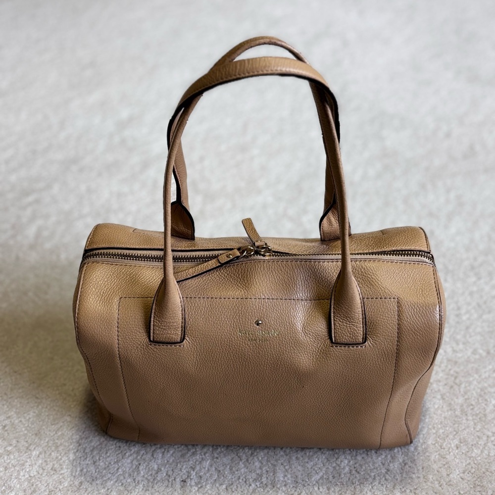 Kate Spade Leather Satchel in Beige